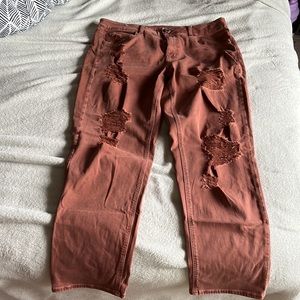 American Eagle Dark Pink Tomgirl Jeans (size 14)